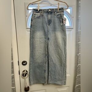 NWT RSQ Low Rise Denim Maxi Skirt Size 24 Medium Wash